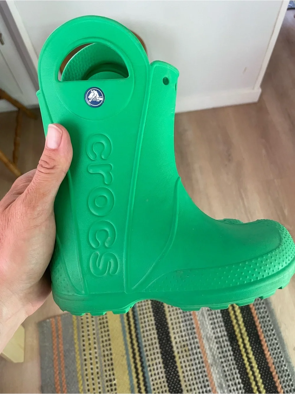 CROCS Kids Green Classic Rain Boot